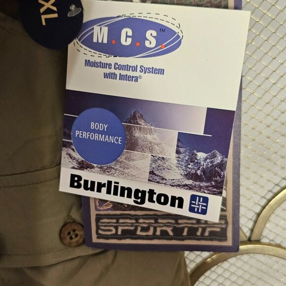 Burlington MCS Sportif Men's XL Khaki Cargo Pants With Moisture Control Gorpcore - Picture 4 of 9